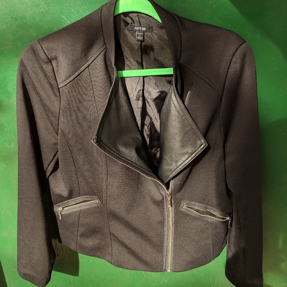 APT. 9 black faux leather jacket